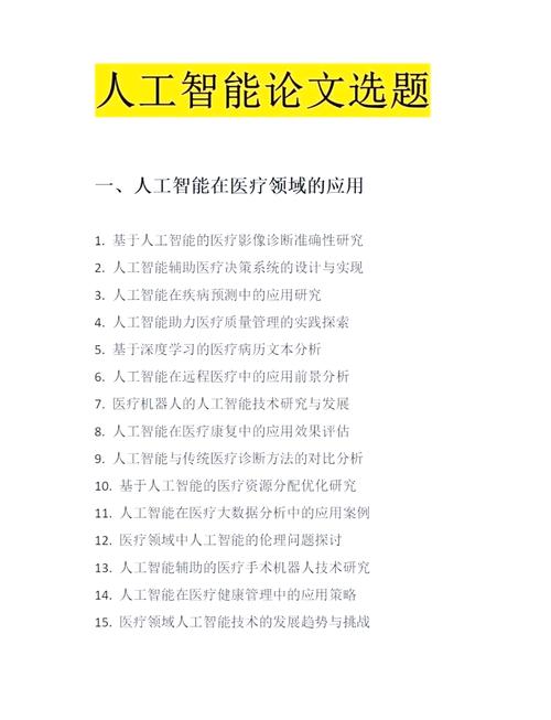 利茲畢業論文選題解析,探索人工智能在醫療領域的應用與挑戰 第1張 利茲畢業論文選題解析,探索人工智能在醫療領域的應用與挑戰 第1張