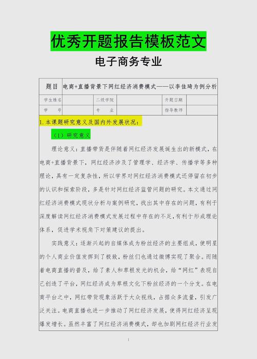 黃岡電大電子商務專業開題報告分析