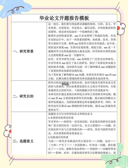 畢設論文開題報告攻略,模板指南與實用建議 第1張 畢設論文開題報告攻略,模板指南與實用建議 第1張