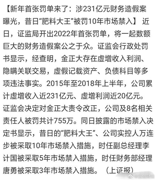 金正大財務造假開題報告，探究其成因、影響及應對策略